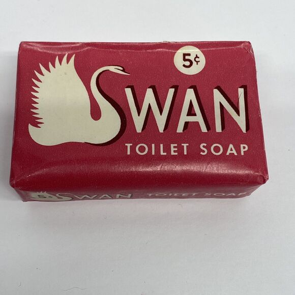 Vtg Pink Swan Toilet Soap White Fragrant Floating Lever Bro RARE - Picture 1 of 9